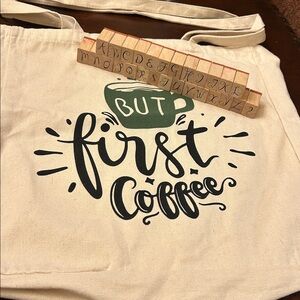 Wooden Alphabet Stamp Set and a Tote Bag